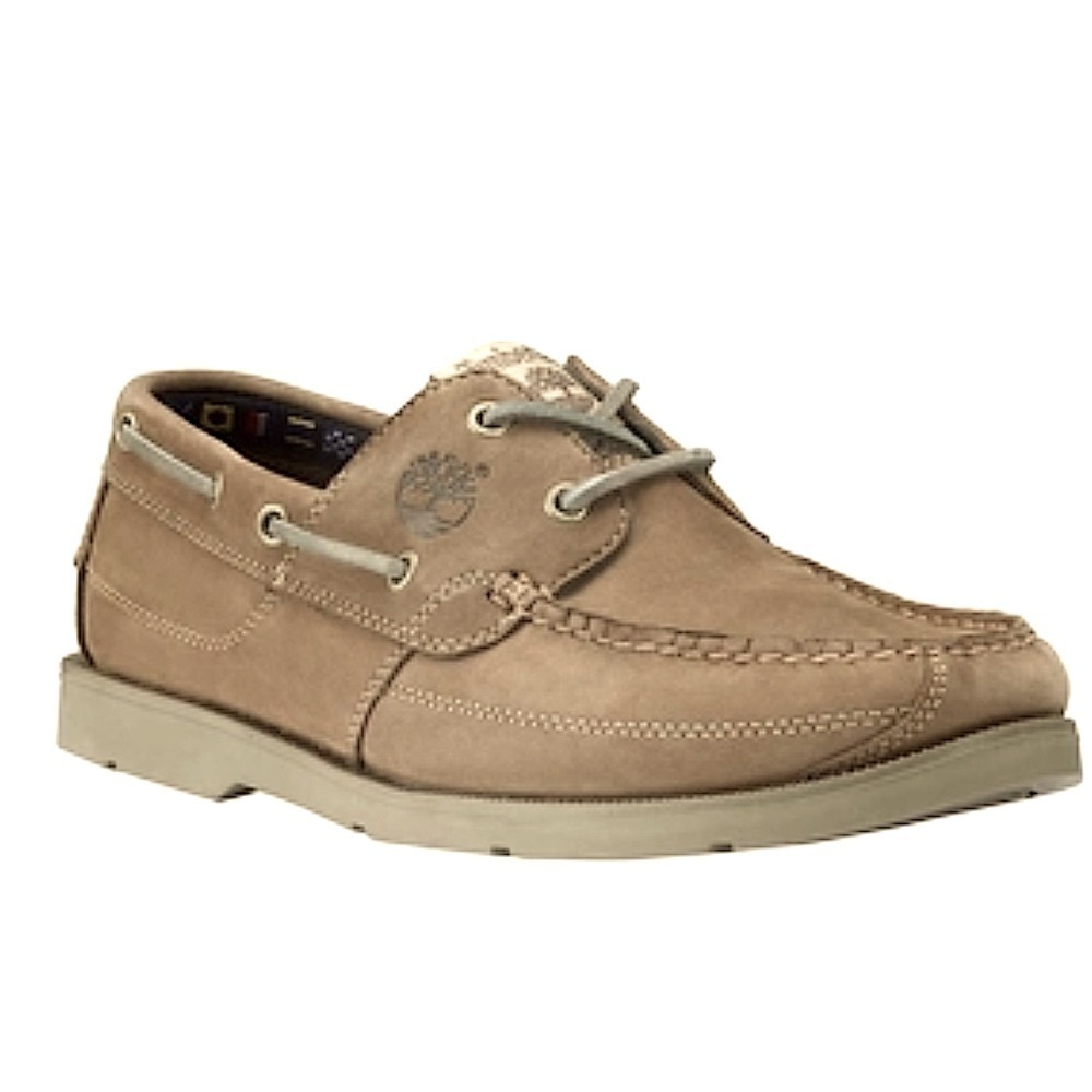 TIMBERLAND 11.5M 2-Eye Boat Shoes Sailing Shoes Men Deck Shoes Moccasins Taupe